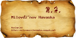 Milovánov Havaska névjegykártya